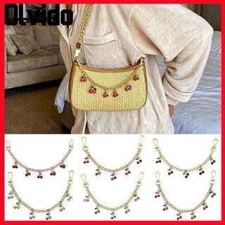 Dây treo túi OLVIDO, Dây chuyền quần áo có thể tháo rời bằng hợp kim kẽm, DIY với mặt dây chuyền anh đào Túi đeo vai Dây chuyền cho phụ nữ