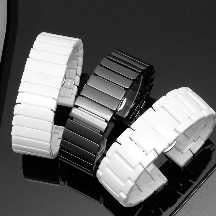 Dây đeo đồng hồ gốm sứ 20mm 22mm Dây đeo đồng hồ thông minh phát hành nhanh cho nam giới dành cho nữ Vòng đeo tay đồng hồ màu trắng đen