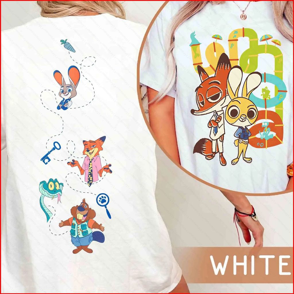 Áo thun mềm Zootopia 2 với hình tượng Judy Hopps và Nick Wilde