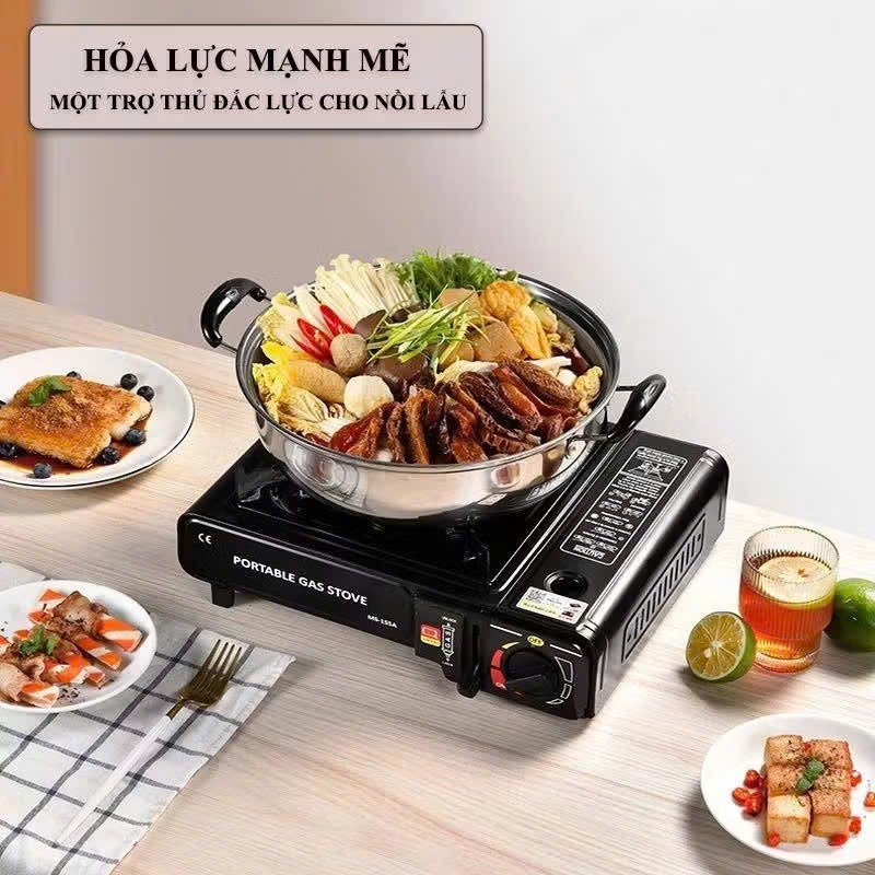 Bếp Ga Mini Du Lịch Chống Cháy Nổ, Chống Gió Công Suất Lớn, Chất Liệu Thép Không Gỉ ( Hàng Loại 1)