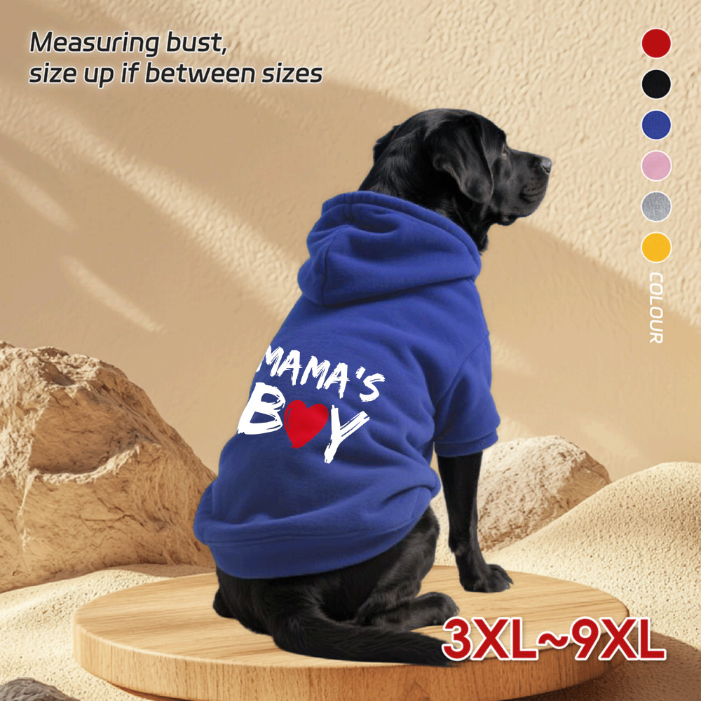 Áo Hoodie cho chó lớn 3XL-9XL, in hình bé trai của mẹ, phong cách chui đầu, Có 6 màu, Vải mềm, Thoải mái, thoáng khí, ấm áp, có thể giặt được, Thích hợp cho tất cả các giống chó lớn