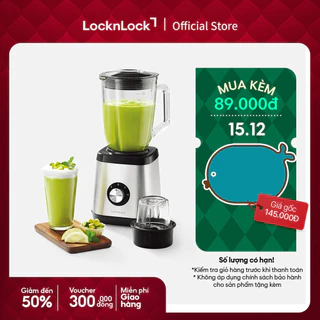 Máy xay sinh tố LocknLock Power Blender 2 đầu cối thủy tinh - Màu bạc EJM366SLV