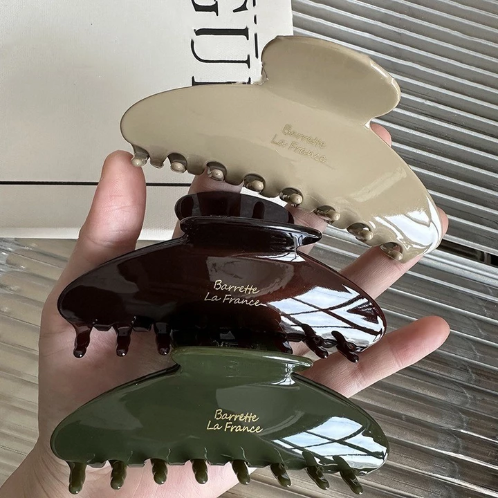 Kẹp tóc màu nâu sô cô la 10,5cm mới Kẹp phụ kiện dành cho nữ