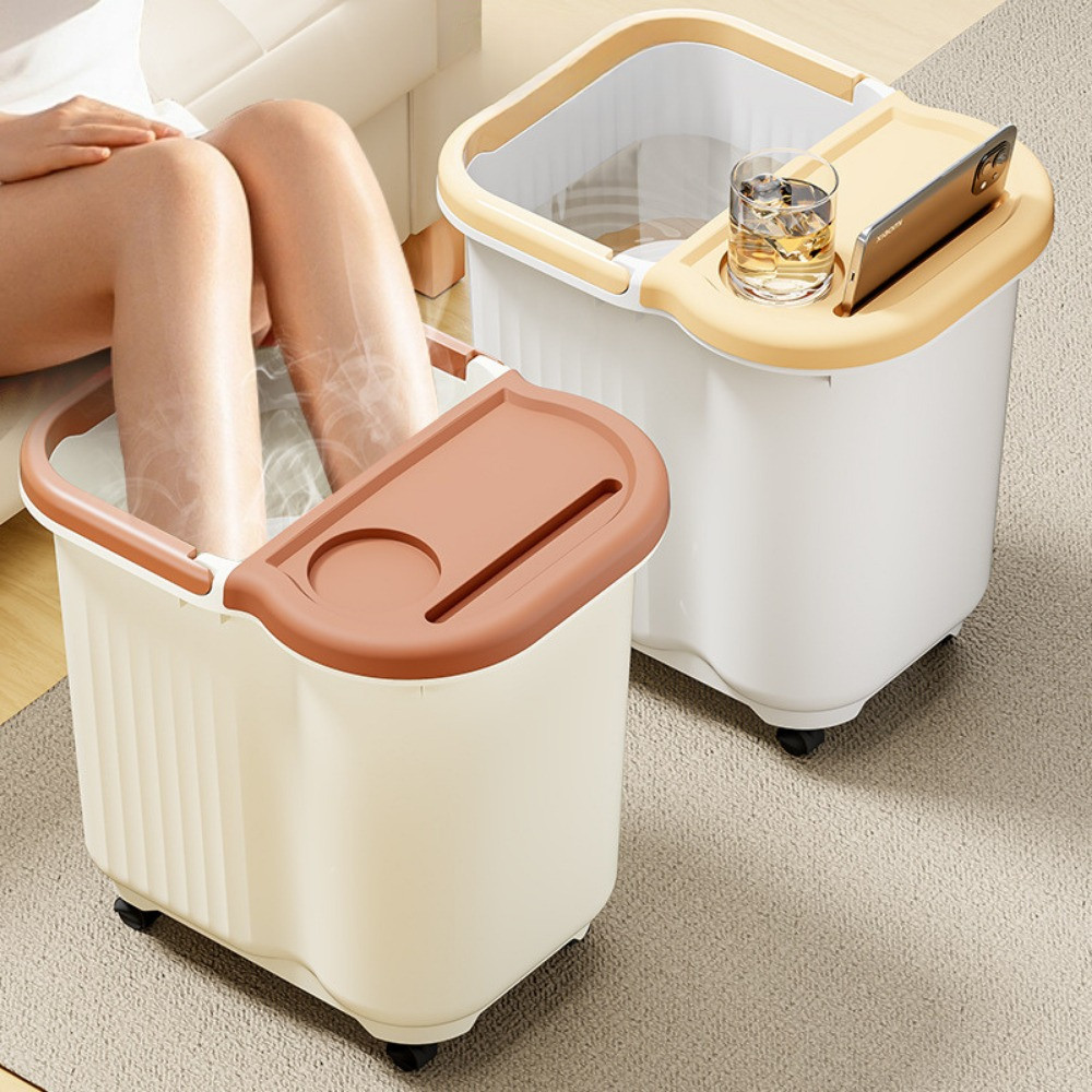 Chậu Ngâm Chân Thư Giãn Có Con Lăn Massage, Bồn Ngâm Chân Có Nắp Đựng Đồ, Bánh Xe Di Chuyển Tiện Lợi DINO