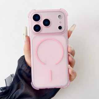 Sương mù băng bốn góc chống rơi thích hợp cho vỏ điện thoại iPhone 17 bán trong suốt mờ sạc không dây iPhone 16 promax bảo vệ