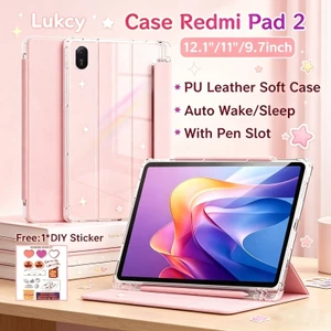 Ốp lưng Redmi Pad 2 11 inch có khe cắm bút Vỏ bảo vệ tự động đánh thức Redmi Pad 2 9.7 inch có mặt sau trong suốt Redmi Pad 2 Pro 12.1 inch