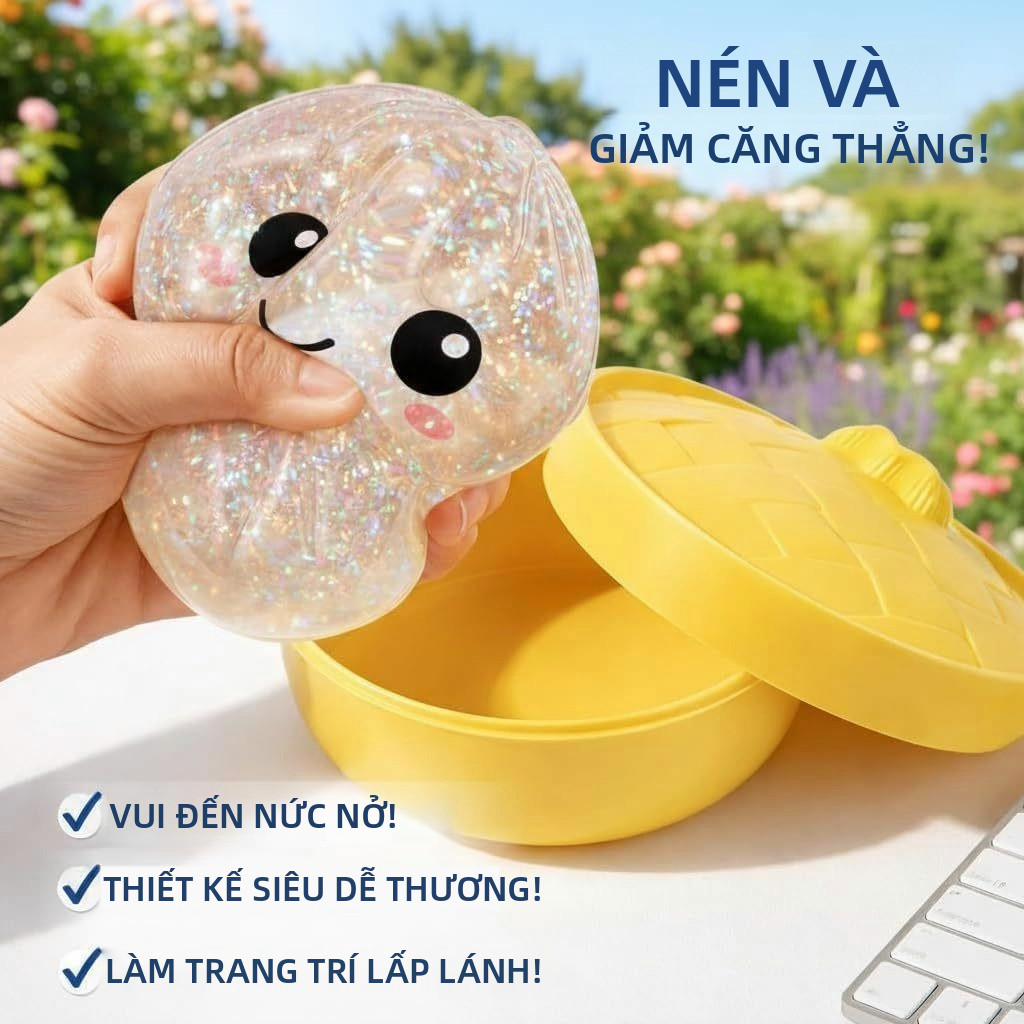 【🇻🇳Có sẵn kho】Lấp Lánh Bánh Bao Đồ Chơi Giảm Căng Thẳng Dễ Thương Hấp Bun Squishy Đồ Chơi Có Hộp Hấp Đồ Chơi Fidget Mềm Cao Cấp Chậm Khả Năng Phục Hồi Căng Thẳng Đồ Chơi Bóp Cảm Giác