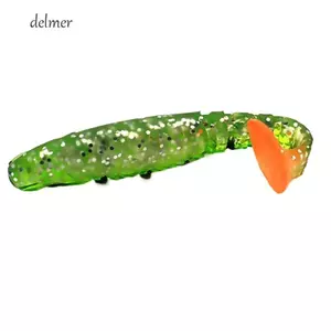 DELMER 5 CÁI Wobblers đuôi chữ T, Mồi đuôi chữ T silicon 8cm / 6g, Dụng cụ câu cá Pesca nhân tạo Mô phỏng sinh học Minnow Bass Mồi nước ngọt