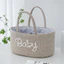 Chữ Phong Cách Dây Cotton Dệt Mẹ Giỏ Bé Có Thể Tháo Rời Bên Trong Khô Ướt Giỏ Tách Giỏ Đựng Đồ Di Động Giỏ Đựng Đồ