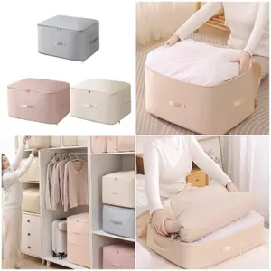 Top 4 125L Hai Tầng Quần Áo Bảo Quản Hộp Đựng Thoải Mái Người Tổ Chức Có Tay Cầm Cho Chăn Duvet Quần Áo Beddi
