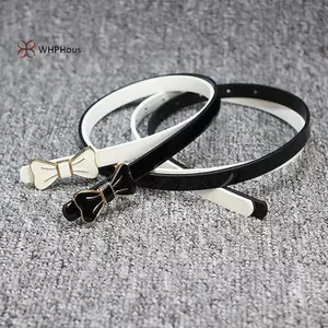 < WHPHous-t > Nơ Bule Nữ Sáng Chế Đầm Da Trang Trí Kim Cương Giả Nhỏ Mỏng Thắt Lưng Nữ Thiết Kế Sang Trọng Thương Hiệu Đẹp