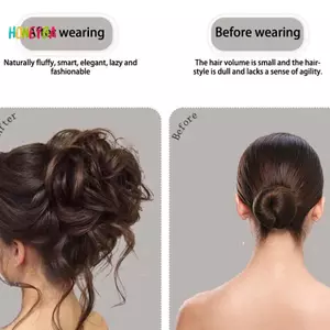 < Honeyba > Tóc Tổng Hợp Bun Chignon Xộn Xoăn Kẹp Tóc Co Giãn Scrunchy Giả Tóc Miếng Cho Nữ Kẹp Tóc Đẹp