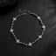 Vòng cổ Choker Unisex Clover Zircon - Hợp kim mạ bạc - Bùa hoa đá - Có thể điều chỉnh 41-50cm - Trang sức dạo phố hợp thời trang