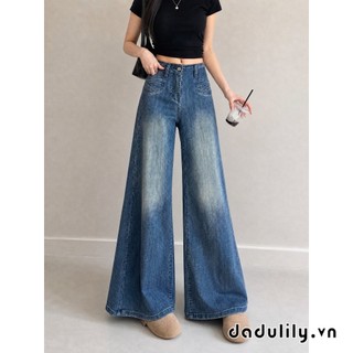DADULILY  Quần Bò Ống Loe Siêu Nhỏ Không Dính Chân Cho Nữ Cạp Cao Thon Gọn Quần Kéo Sàn Dễ Phối