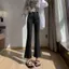 Người đàn ông nhỏ Drap lưng cao ôm hơn Nhìn xẻ trước Quần hơi loe dành cho nữ Quần dài đến mắt cá chân Quần loe