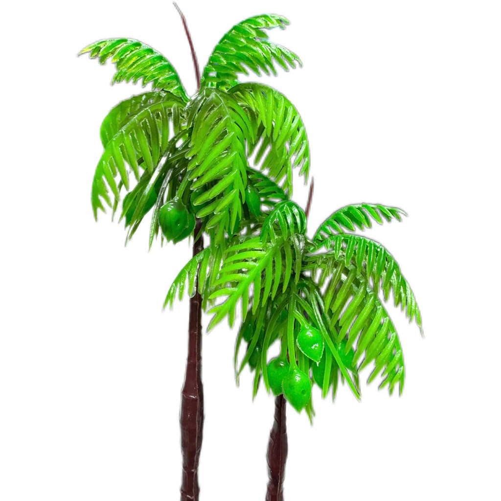 Bụi Dừa Nhân Tạo Trang Trí Bể Cá, Tiểu Cảnh (Cao 16cm)
