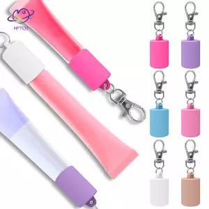 HFTOY Thiết Thực Silicone Móc Khóa Nắp Phụ Kiện Di Động Bền Giá Đỡ Móc Khóa Có Thể Điều Chỉnh Để Bảo Quản Son Bóng Và Nắp Balm ~