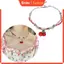 KIN Y2K Đỏ Anh Đào Trái Tim Đính Hạt Vòng Cổ Choker Nữ Bohemian Hạt Anh Đào Mặt Dây Chuyền Vòng Cổ Vintage Egirl Vòng Cổ Người Do Thái