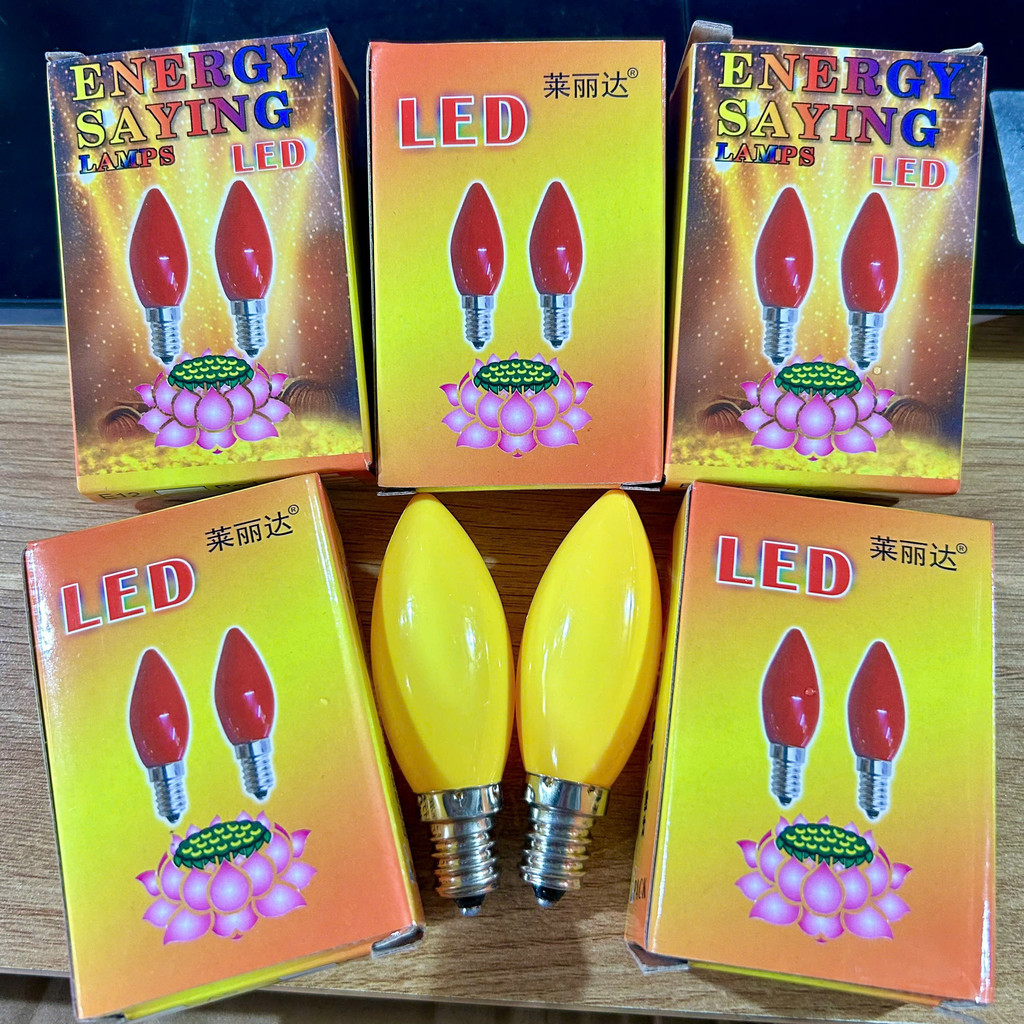 4 Bóng Đèn LED Nến Đỏ Vàng E14 – Đèn Thờ Cúng, Đèn Trang Trí Tiết Kiệm Điện Ánh Sáng Đẹp