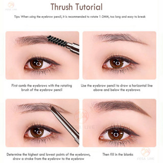 Bút chì kẻ mày hai đầu 2 trong 1 Chống thấm mồ hôi lâu trôi không phai màu tự nhiên ba chiều