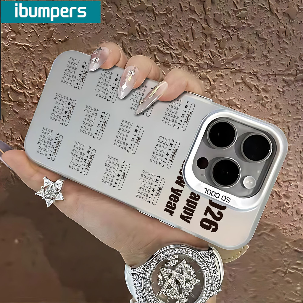 Ốp điện thoại Ibumipers 2026 Mẫu lịch năm mới IDM Vỏ chống sốc cao cấp cứng cho iPhone 11 12 13 14 15 16 17 Pro Max IP Plus