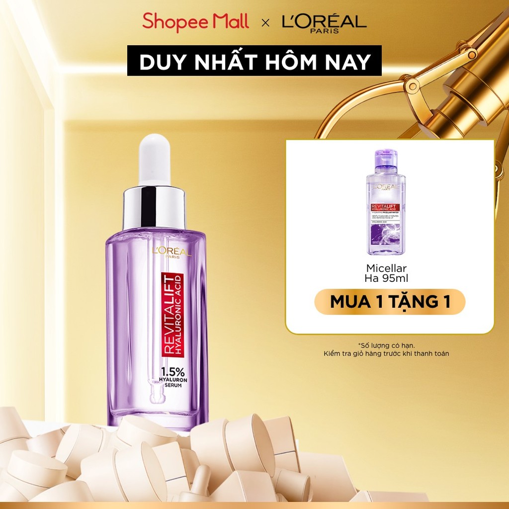 Serum dưỡng cấp ẩm tức thì, giúp làm giảm nếp nhăn & căng mướt da L'Oreal Paris Revitalift 1.5% Hyaluronic Acid 30ml