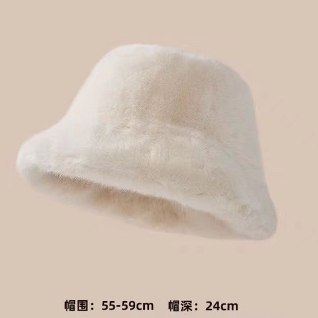 Nón Bucket Lông Nhung Mềm Mại Mùa Đông phong cách Ulzzang Du Lịch