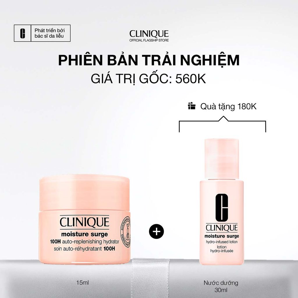 [Phiên Bản Trải Nghiệm] Kem hồng dưỡng ẩm tức thì 100H Clinique Moisture Surge - Moisturizer 15ml