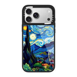 CASECASE X Tranh sơn dầu đầy màu sắc của bầu trời đầy sao Vỏ kính hút từ tính chống trầy xước cho IPhone 17 Air 16 15 14 Pro Max Plus Ốp lưng cứng có hộp khắc Logo