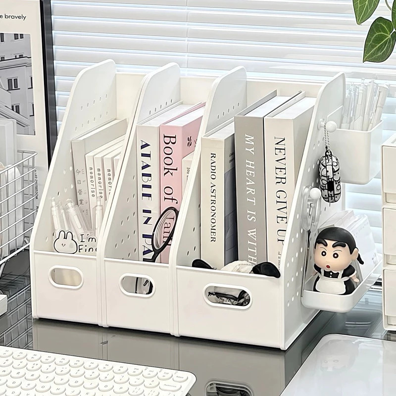 [TẶNG STICKER] Kệ Để Tài Liệu Chia Ngăn Kèm Bảng Lỗ DINO, Giá Đựng Sách Dụng Cụ Học Tập Để Bàn Đa Năng Tiện Lợi