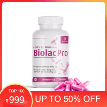 Men vi sinh Biolac Pro (Lọ 100 viên)- Bổ sung 3 tỷ lợi khuẩn + Kẽm hỗ trợ giảm Tiêu Chảy, loạn khuẩn đường ruột ...