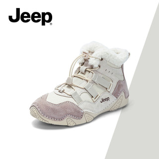 JEEP Giày Bốt Tổng Thể Nữ Mùa Đông Thể Thao Ngoài Trời Áo Lông Cừu Ấm Áp Thoải Mái Giày Bốt Tuyết Giày Bốt Ngắn