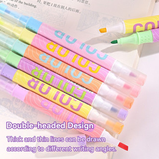 6 / 12 Chiếc Highlighter Hai Đầu Đổi Màu Bút Xếp Màu Highlighter Dành Cho Học Sinh Trường Đồ Dùng Văn Phòng
