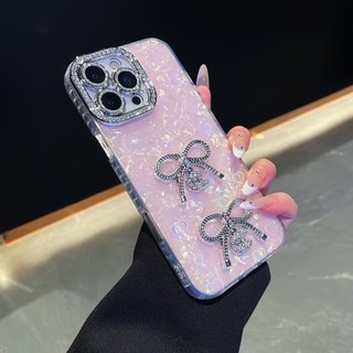 Phim Bảo Vệ Ống Kính Hồng Trắng Laser Trái Tim Tình Yêu Kim Cương Nơ Ốp Lưng Điện Thoại iPhone 17Promax 16Promax 11 12 13 14 15 Pro Max 14Plus Vỏ Di Động Nữ Chống Sốc