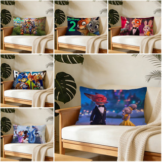 Vỏ gối hình chữ nhật in một mặt Zootopia 2, Vỏ đệm ô tô hoạt hình, Trang trí ghế Sofa tại nhà (Không bao gồm chèn)