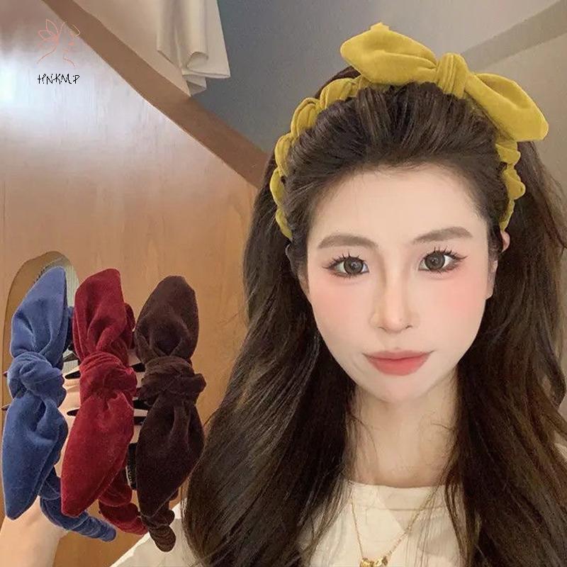 HNKMP Retro Nhung Nơ Thời Trang Tính Khí Cao Thái Cho Nữ.