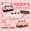 Cheenm Cherry Cake Pencil Case Chức Năng Dễ Thương Dung Tích Lớn Văn Phòng Phẩm Tổ Chức Túi Bảo Quản Sinh Viên Túi Đựng Bút Túi Trang Điểm VN