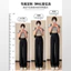 Quần ống rộng hẹp nữ 2025 Drape giản dị màu đen thẳng eo cao mỏng hơn trông mỏng phù hợp với quần 5.12