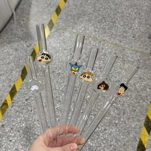 Ống Hút Thủy Tinh Hoạt Hình Dễ Thương Sáng Tạo Cao Borosilicate Thủy Tinh Ống Hút Nước Trà Sữa Uống Thẳng Chịu Nhiệt Độ Cao Ống Hút 7G3Z
