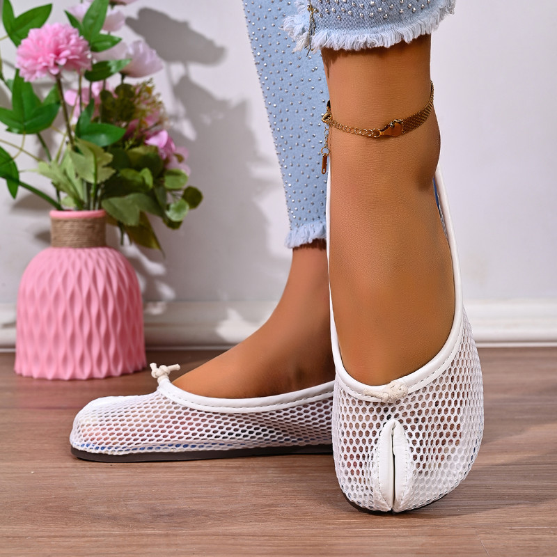 Atikota Giày sandal nữ lưới xẻ ngón, thoáng khí, đế mềm, thoải mái, thích hợp cho mùa hè.