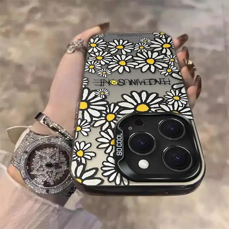 Ốp lưng chống sốc hoa cúc Peaceminusone thiết kế phong cách cá tính độc Bảo Vệ Camera Cấp iPhone 17/16/15/14/13/12/11Max