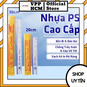 Combo 5 Thước Kẻ Mica Kim Nguyên 20cm/30cm – Thước Nhựa Cứng Dày 2mm, Số In Rõ Nét, Bề Mặt Láng Mịn