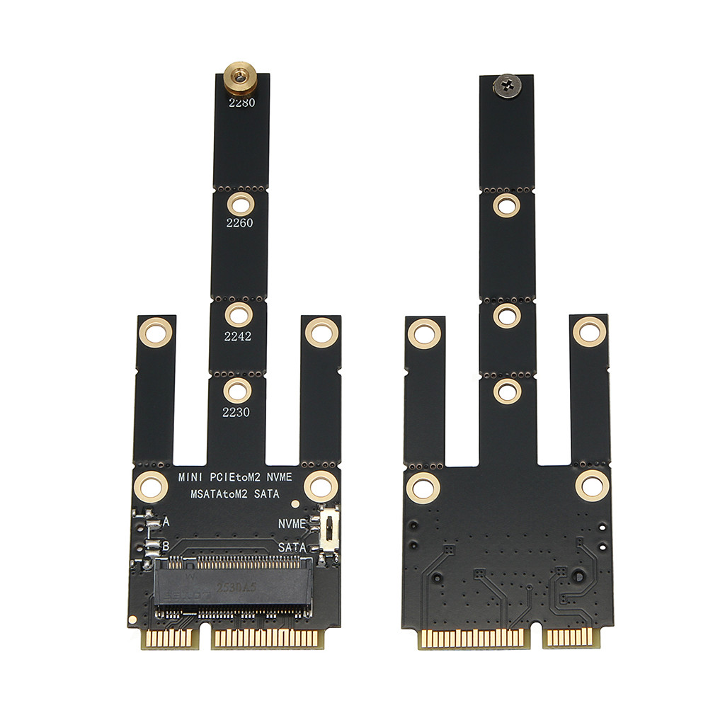 JMT 2in1 Mini PCI-E / mSATA Sang M.2 M Key NVME / B + M Key SATA SSD Adapter Card Cho M.2 NVME / SATA 2230 2242 2260 2280 SSD