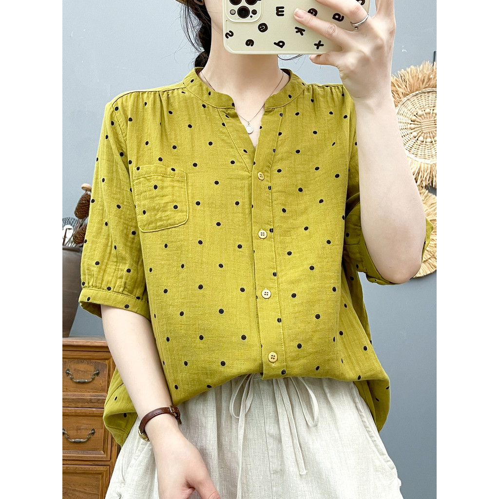 [Hàng có sẵn] Áo sơ mi nữ Cotton cao cấp mềm mại thân thiện với da