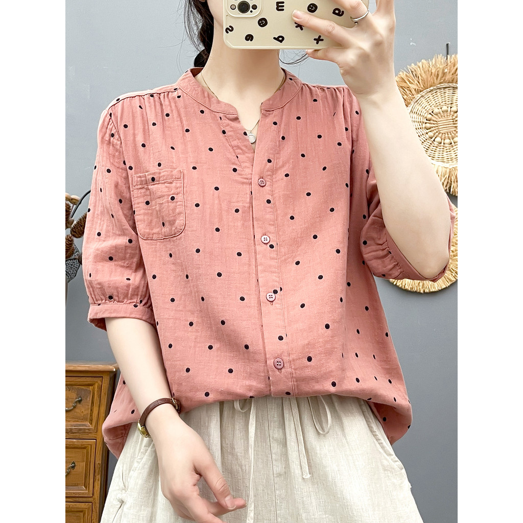 [Hàng có sẵn] Áo sơ mi nữ Cotton cao cấp mềm mại thân thiện với da