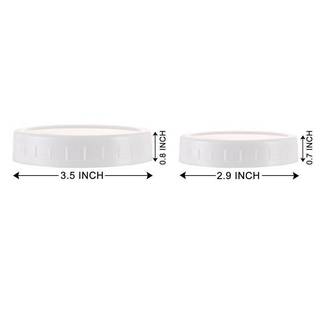 [Bea-t] 10 Bình uống nước Mason màu trắng có nắp 70mm / 86mm Đường kính bên trong Vỏ nhựa Nắp gân không lót Mũ bảo quản Thay thế [[mới]