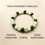 Vòng Tay Ba Thịnh Vượng - Turquoise-Citrine-Green Aventurine - Hạt Tròn - Đá Tự Nhiên Handmade