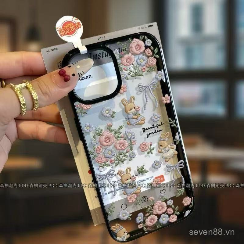 Ốp Điện Thoại Thích Hợp Cho iPhone 7 8 X XS XR XSMAX 11 12 13 14 15 16 17 Pro max Plus Air Rabbit Flower Vỏ Bảo Vệ Chống Sốc Bao Gồm Tất Cả K7Z8