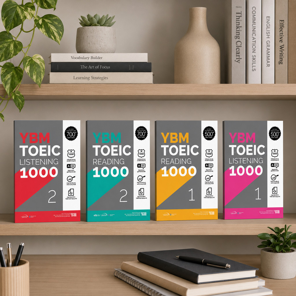 Sách - Combo YBM TOEIC 1000 (Trọn Bộ 4 Cuốn) - Kèm lời giải và hướng dẫn chi tiết (Gamma Books)