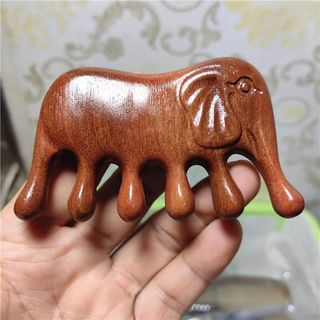 Voi Vàng Lụa Gỗ Đàn Hương Kinh Tuyến Báo Chí Lược Cạo Châm Cứu Lược Gỗ Răng Lớn Bấm Lược Vai Cổ Massage Physio